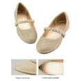 thumbnail image 4 of BURUDANI Toddler Girls Mary Jane Flat Dress Shoes Rhinestones Wedding Kids GOLD/GLITTER Size 13, 4 of 6