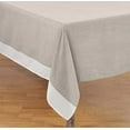 thumbnail image 4 of Fennco Styles Natural and White Two Tone Banded Border Tablecloth 67 x 180 Inch - Classic Table Cover for Everyday Use, Banquets, Family Gathering and Special Events, 4 of 4