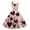 Pink, variant on LWavelet 2026 Valentine's Sweet Short Sleeve Dress, Women's Love Heart Rose Print Fitted A Line Flowy Casual Sundresses Wine M