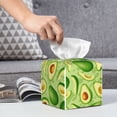 thumbnail image 4 of Kdxio Green Avocado Print Tissue Box Cover,Square Decorative PU Leather Facial Paper Case Organizer Holder Dispenser for Bathroom,Night Stands,Desk,Car 5.2''X5.2''X5.2'', 4 of 6