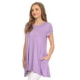 thumbnail image 2 of Women's Casual Solid Color Short Sleeve Tunic Top With Pockets, 2 of 4