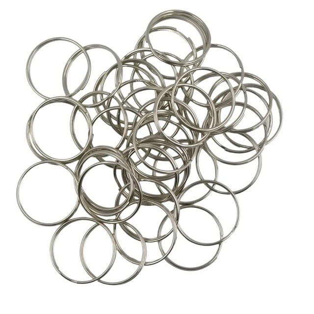 100 Uds. Anillos Anillos en Espiral Anillos de Conexión Llaveros Planos 25mm