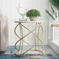 thumbnail image 3 of LINLINPAPA Custom Nordic Sofa Side Table Simple Modern Creative Marble Small Round Table Bedroom Table Bedside Cabinet Light Corner (Color : Green), 3 of 6