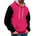 thumbnail image 2 of Hoodies,Mens Casual Sport Drawstring Hooded Sweatshirt Pullover Long Sleeve for Gym And Streetwear,Hoodies for Men,Hot Pink,L, 2 of 3