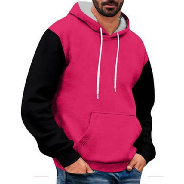WILLBEST Sudaderas Hombre Men'S Versatile Simp Le Colorblocking Casual Sport Drawstring Hooded Sweatshirt XGrande