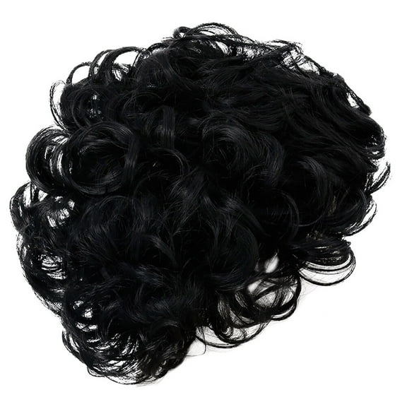 Men's Black Curly Synthetic Wig for Cosplay and Parties High Temperature Size Fits Most