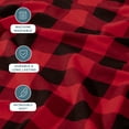 thumbnail image 4 of Bare Home Luxury 100% Cotton Flannel Queen Sheet Set, Deep Pocket, 4-Piece, Buffalo Plaid - Red/Black, 4 of 10