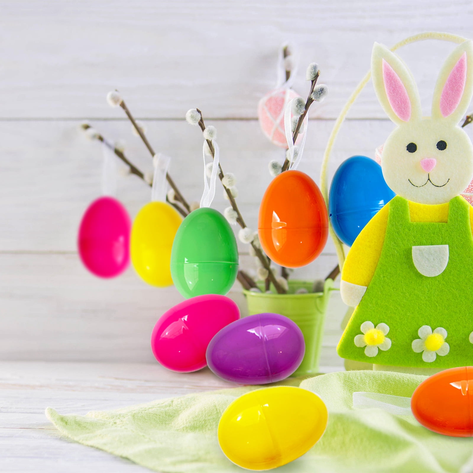 500PCS Plastic Easter Eggs, Empty 2.3" Eggs Bulk Fillable for Easter Hunt Party Favor Basket Stuffers Filler Classroom Prize Supplies Decor