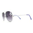 thumbnail image 3 of Girls Metal Unicorn Charm Tear Drop Officer Style Sunglasses Silver Purple Smoke, 3 of 4