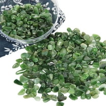 Orientrea 1.1lb Natural Green Jasper Crystal Chips-Healing Crystals Tumbled Chips, Green Jasper Crushed Crystal Gemstones for Crafts, Beautiful Package for Gift