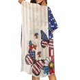 thumbnail image 4 of HELLHERO Flag Butterfly Bathing Suit Cover Up High Quality Fabrics Comfortable Free Size Long Kimono Swimsuit Cover Up for Wife, 4 of 6