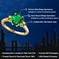 thumbnail image 2 of Gem Stone King 10K Yellow Gold Green Nano Emerald and Green Peridot Engagement Ring for Women | 2.10 Cttw | Oval 9X7MM | Gemstone May Birthstone | Size 5, 2 of 6