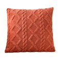 thumbnail image 2 of Geometric Jacquard Plush Throw Pillow Covers for Couch Bed Sofa Farmhouse Neutral Solid Color Soft Cushion Covers (Orange,15.74x15.74 In), 2 of 8