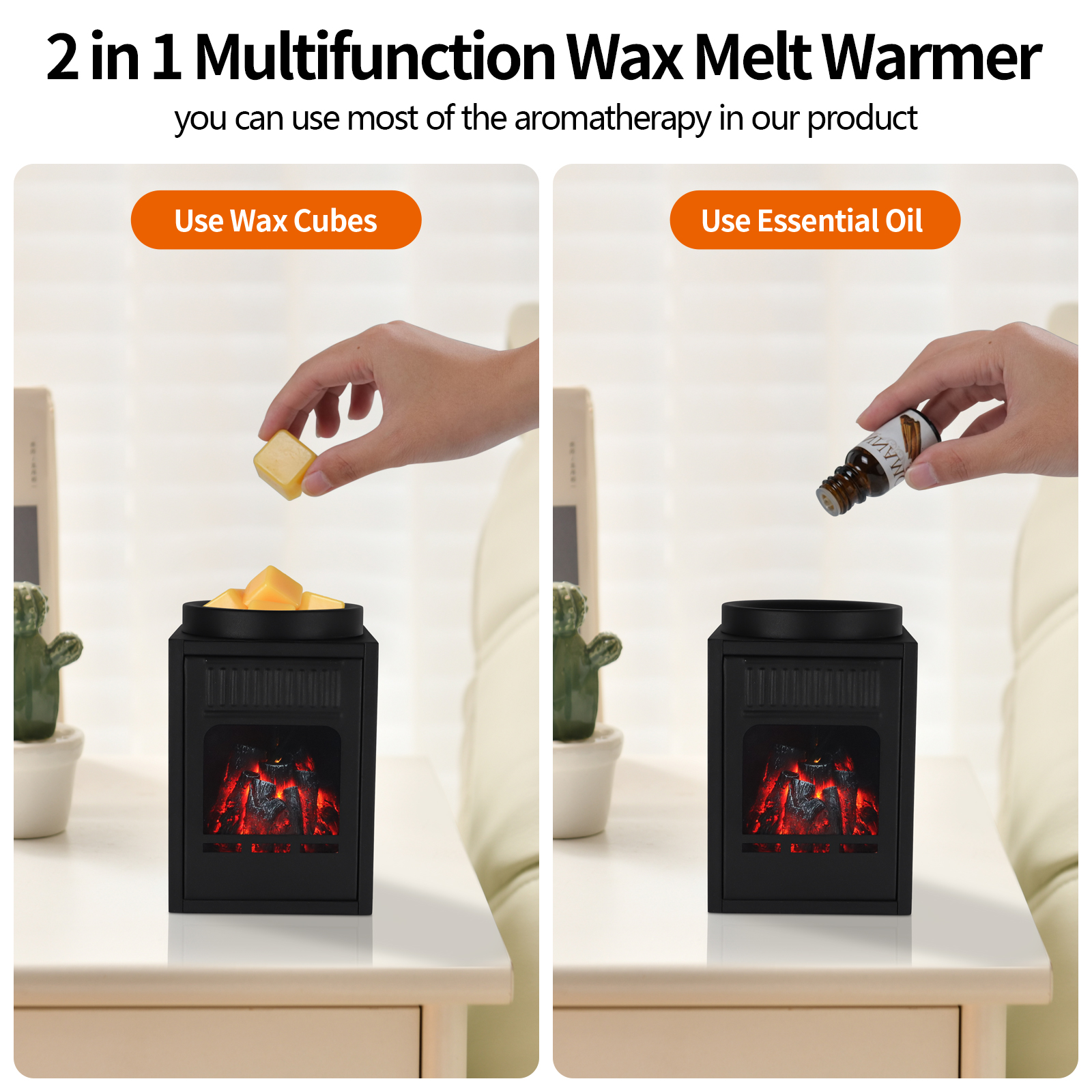 Kobodon Electric Oil Burner Wax Melts Burner Warmer Melter Fragrance Oil Burner for Home Office Bedroom Living Room Gifts DecorBlack