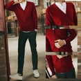 thumbnail image 6 of Toptie Men's Sweater Cardigan Long Sleeve Sweater Open Front Cardigan Sweater Casual Fit V-Neck Cotton-Red-S, 6 of 10