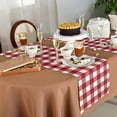 thumbnail image 6 of Table Runner 72 Inches Long for Kitchen Dining, Farmhouse Buffalo Plaid Dresser Scarf Farmhouse, Dining Table Decorations for Wedding/Parties, Red White Checkered 18 x 72 In, 6 of 9