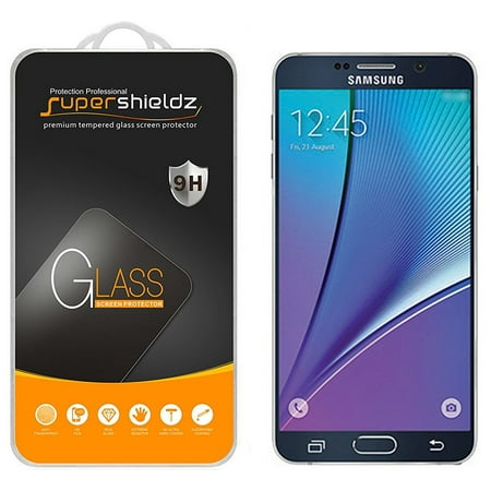 [2-Pack] Supershieldz for Samsung Galaxy Note 5 Tempered Glass Screen Protector, Anti-Scratch, Anti-Fingerprint, Bubble