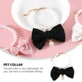 thumbnail image 2 of Elegante collar de perlas para mascotas, con lazo decorativo, delicado collar de cadena de perlas para mascotas, 2 of 6