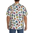 thumbnail image 5 of Wukai Colorful Numbers Men's Casual Short-Sleeve Button Down Shirt - Lightweight Summer Dress Shirt for Daily Wear-, 5 of 7