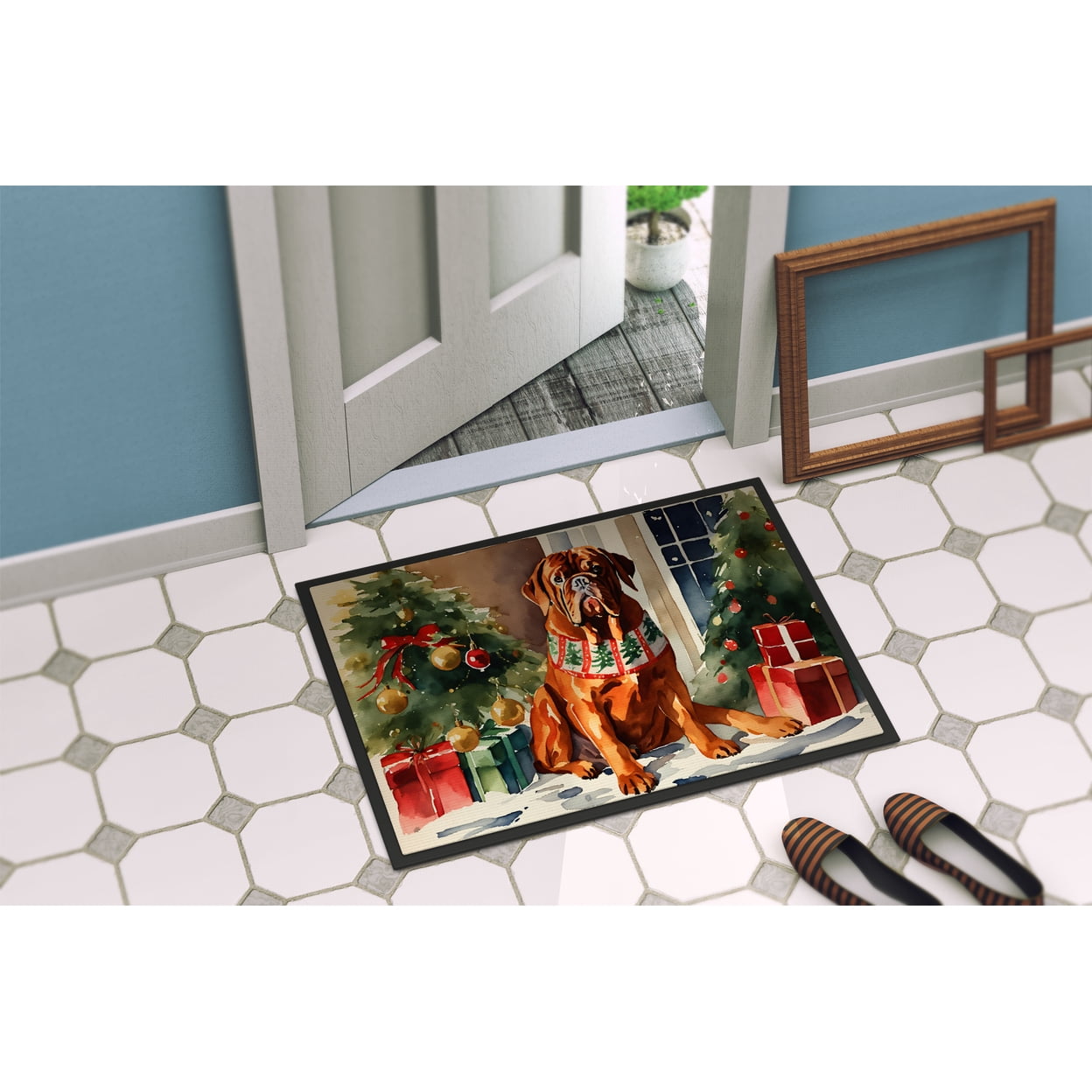 Dogue de Bordeaux Cozy Christmas Doormat DAC2647
