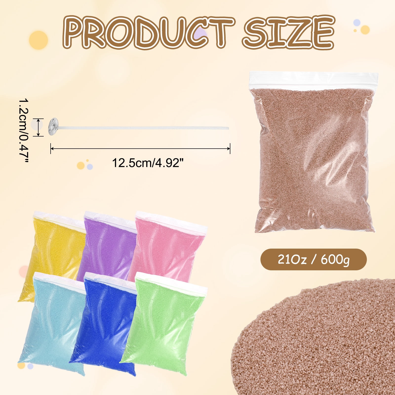Pearled Sand Candles with 50 Pcs Wicks 21Oz / 600g Candle Beads Refillable Powder Sand Wax Making Kit for Thanksgiving Christmas Wedding Party DIY Home Crafts, Brown