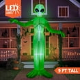 thumbnail image 3 of Joyfy 9 ft Halloween Inflatable Giant Alien Decoration with Built-in LEDs,Alien Halloween Decorations Outdoor Blow Up Yard Lawn Decoration, 3 of 9