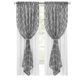 thumbnail image 7 of Woven Trends 2-Pack Double Layer Light Filtering Curtains, Moroccan Trellis and Modern Lattice Curtains for Living Room and Bedroom, Rod Pocket Panel Set of Two, 52" x 63", Gray, 7 of 7
