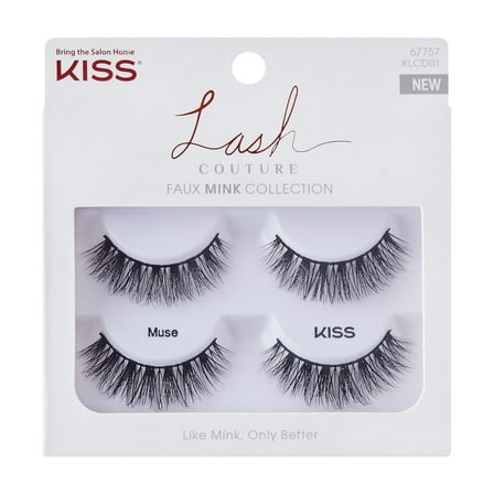 KISS Lash Couture Faux Mink False Eyelashes Double-Pack, 'Muse', 2 Pairs