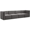 thumbnail image 1 of Meridian Furniture Quincy Grey Velvet Modular Sofa, 1 of 13