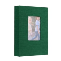 Uxcell Small Photo Album, 5x7 inch Linen Cover Picture Book Hold 52 Photos, Green