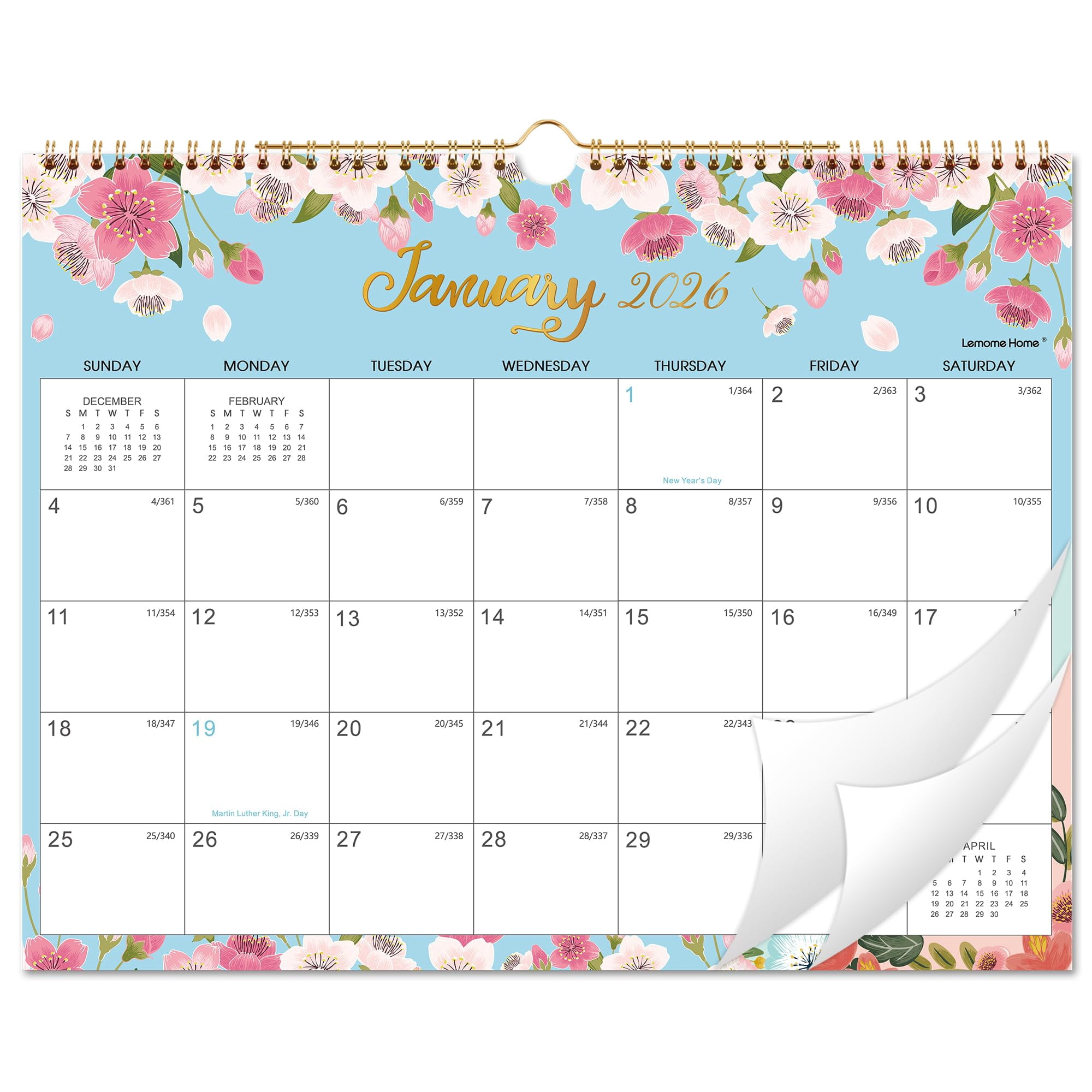 Calendario 2026 - Calendario de pared 2026 15"" x 11.5"" ENERO 2026 ...