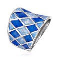 thumbnail image 3 of Ross-Simons Italian Blue Enamel Harlequin Ring in Sterling Silver, Women's, Adult, 3 of 5