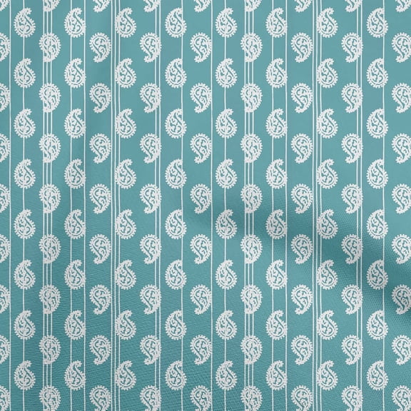 oneOone Rayon Turquoise Blue Fabric Block Sewing Craft Projects Fabric Prints By Yard 56 Inch Wide