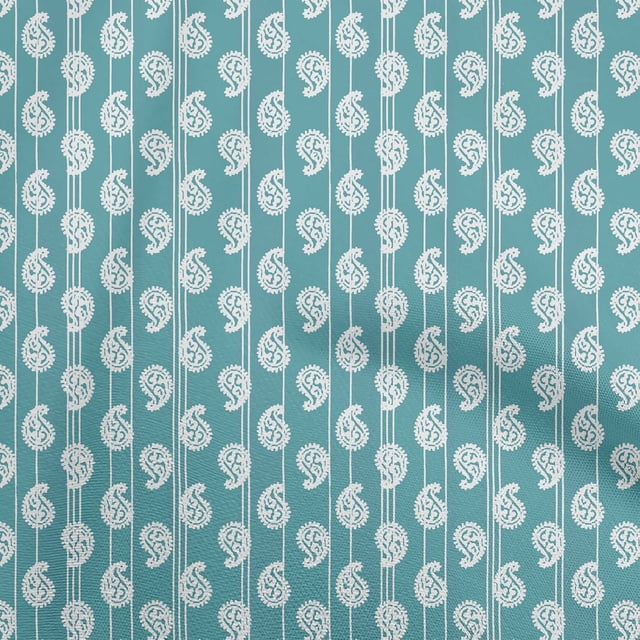 oneOone Polyester Lycra Turquoise Blue Fabric Block Fabric For Sewing Printed Craft Fabric By The Yard 56 Inch Wide