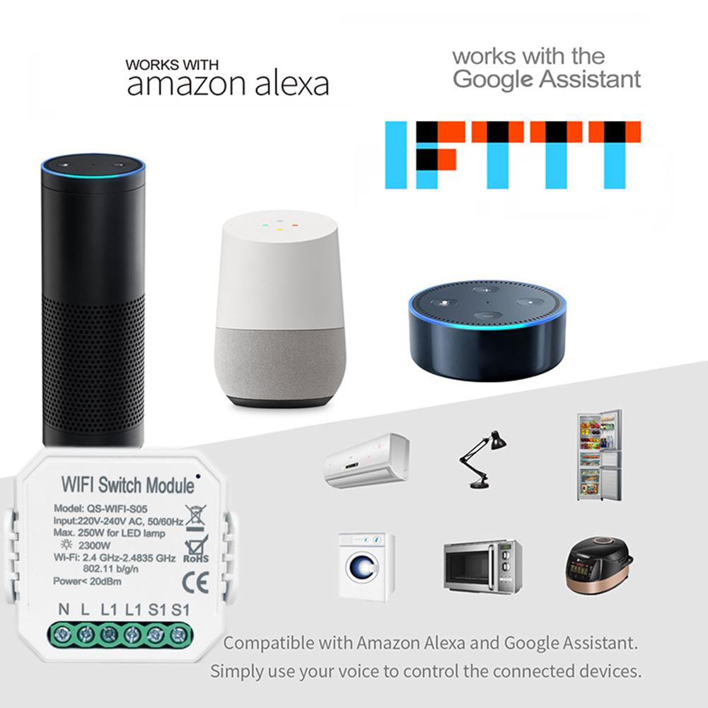 Tuya S05 1C Smart DIY WiFi Switch Module Support for Alexa Google Assistant 