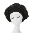 thumbnail image 1 of Gorros de pelo para dormir de noche para mujer, gorro sedoso de satén de doble capa, cubierta ajustable para la cabeza, gorro de ducha para cabello rizado, accesorios de peinado, 1 of 5