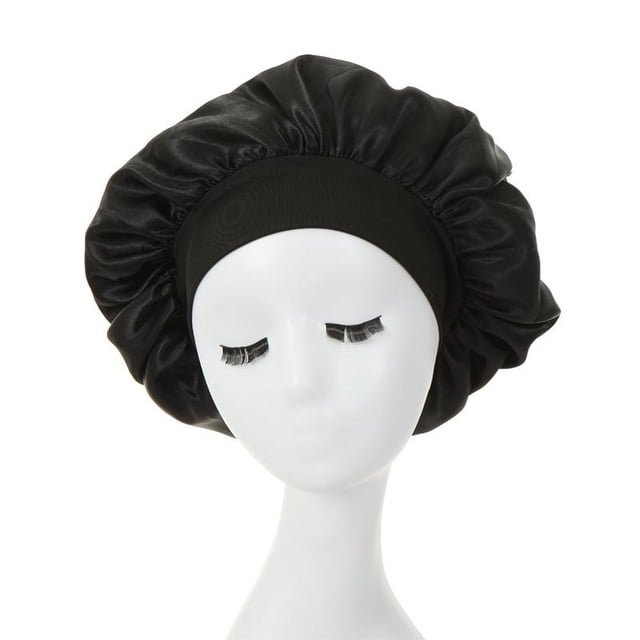 Gorros de pelo para dormir de noche para mujer, gorro sedoso de satén de doble capa, cubierta ajustable para la cabeza, gorro de ducha para cabello rizado, accesorios de peinado