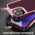 thumbnail image 4 of Designed for iPhone 14 Plus Case 2 in 1 Gift Militay Grade Drop Protective Rugged Heavy Duty Cover Shockproof Case for iPhone 14 Plus Phone Case for Women Men boy Girl (Pink+Rose Red), 4 of 9