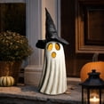 thumbnail image 3 of MMJ Ghost Decor Lighted Ghost Witch Hat Blow Mold Statue with LED Lights, Freestanding Decor for Porch Yard Halloween decorations, 3 of 7