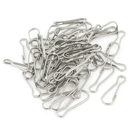 Unique Bargains 50 x Metal Luggage Zippered Pulis Snap Spring Hooks Lanyard 25mm Long
