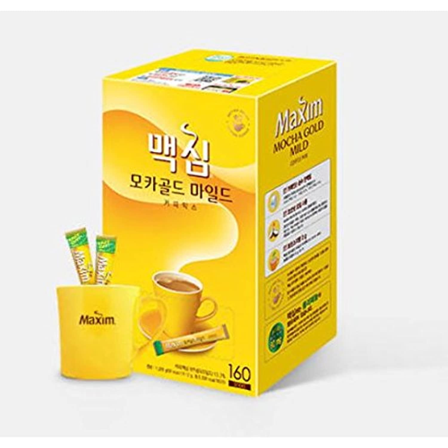 Maxim South Korean Instant Coffee 160 Sticks (Mocha Gold)