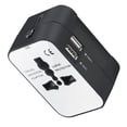 thumbnail image 2 of Adaptador de viaje Adaptador de cargador universal de plástico ABS Convertidor de viaje USB dual portátil, Blanco y negro Vogacara EL001115-02B, 2 of 2