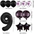 thumbnail image 2 of 32-Inch 9 Balloon Number, Black & Pink Latex Confetti Balloons for Birthday, Anniversary Party Supplies, 2 of 4