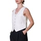 thumbnail image 4 of CHALCO CHIC Chaleco de Lino para Mujeres Sin Mangas con Cierre de Botones y Escote en V XL Blanco, 4 of 5