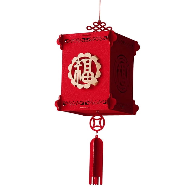 Linterna china roja, linterna de rompecabezas 3D, buena , tela no tejida, decoración de año Nuevo Chino para restaurante, Festival de Primavera Estilo A
