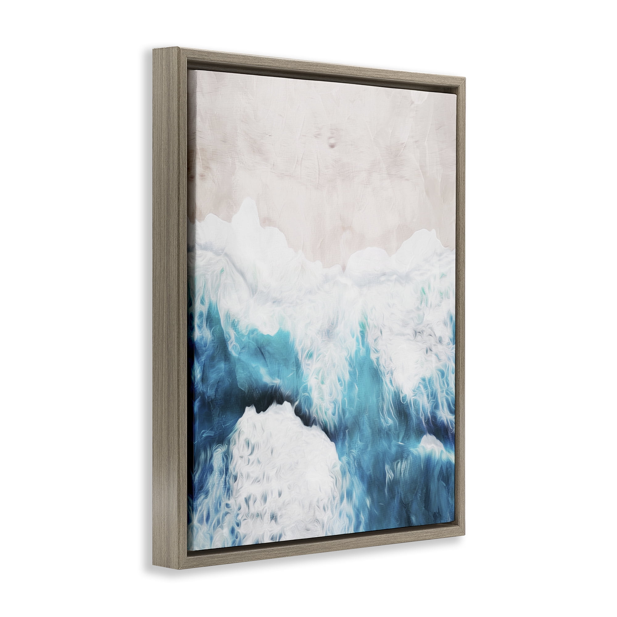 Stupell Industries On The Beach Aerial Brown Framed Floater Canvas Wall Art, design by Milli Villa