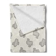 thumbnail image 2 of Cactus Soft Flannel Fleece Blanket, Monochrome Doodle South American Plants with Simplistic Style Exotic Sketch Pattern, Cozy Plush for Indoor and Outdoor Use, 70" x 90", Cream Black, by Ambesonne, 2 of 5
