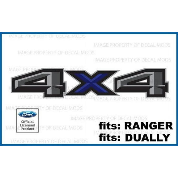 Decal Mods 4X4 Blue Decals Stickers for Ford Ranger (2019-2020) - FBLU (set of 2) Officially Licensed