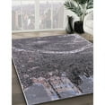 thumbnail image 2 of Ahgly Tapis d'Intérieur Carré Mid-Century Moderne Gris Foncé Oriental, 5 Pieds Carré, 2 of 6