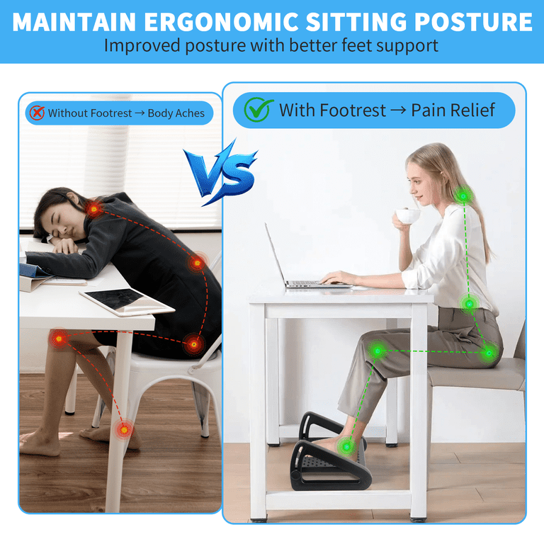 PHANCIR Adjustable Foot Rest with Massage Rollers photo 4